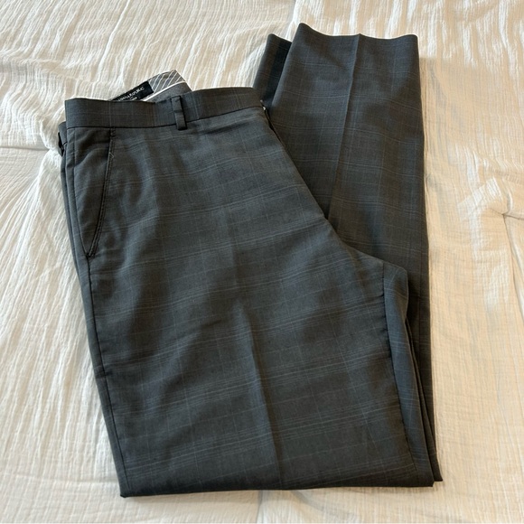 Banana Republic Mens Suit Pants 35/34 Gray Plaid - Picture 3 of 8